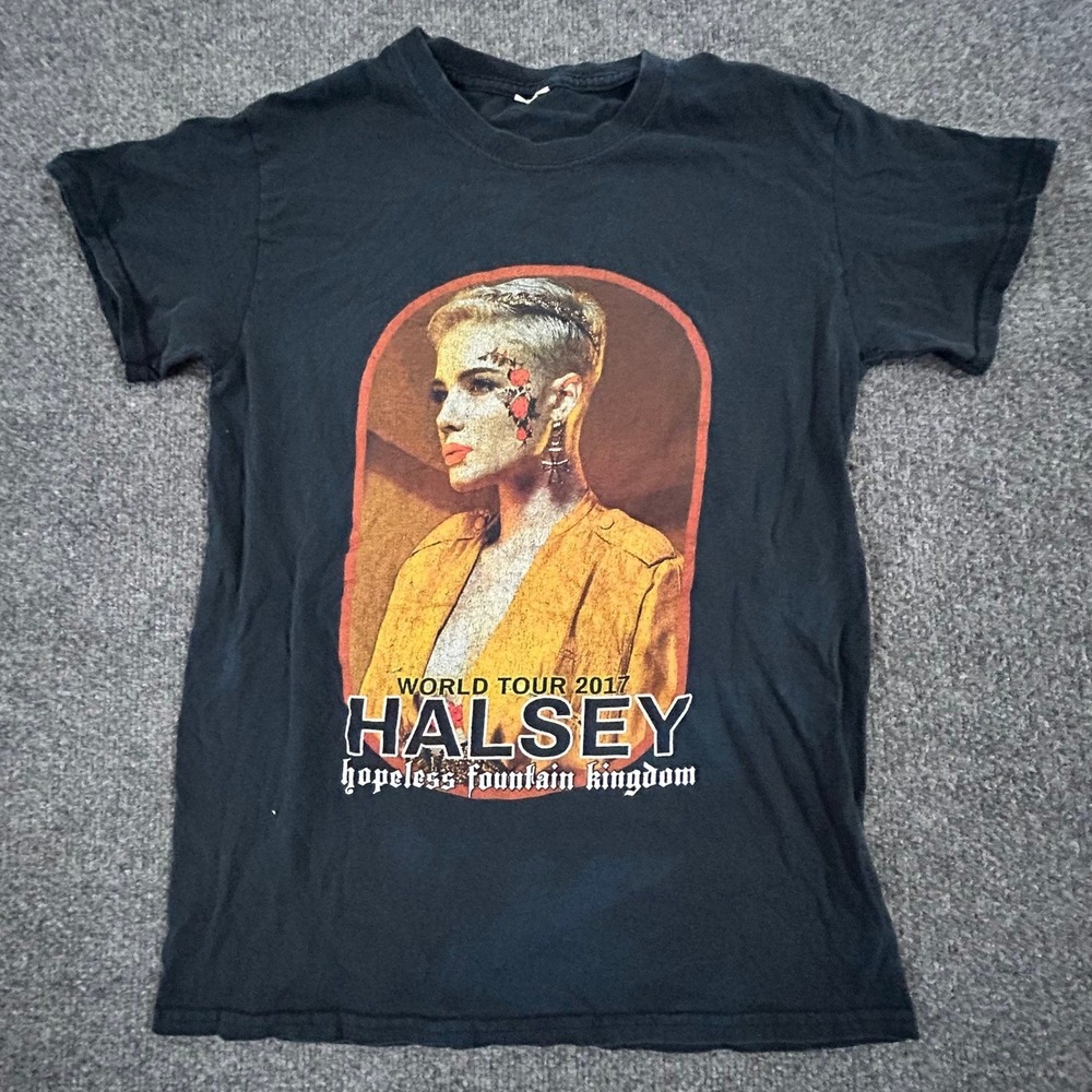 Halsey T-Shirt Womens Size S Black World Tour Hopeless Fountain Kingdom Merch